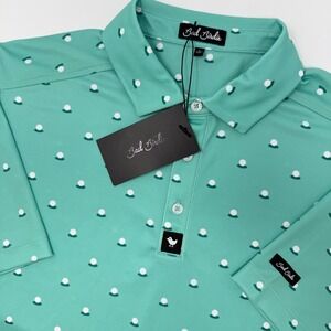 Bad Birdie Men's Aim Point Dusty Jade Pique Polo Golf‎ Shirt Size Large NEW